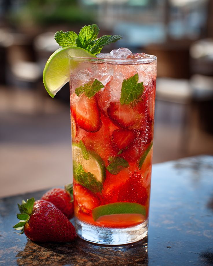 ስትሮቤሪ ሞሂቶ (Mojito with strawberry)