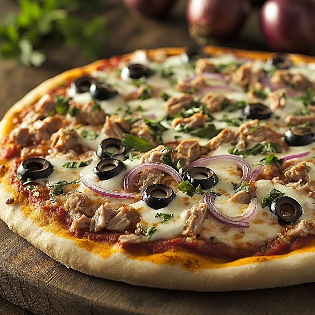 ቱና ፒዛ በቺዝ (Tuna pizza with cheese)